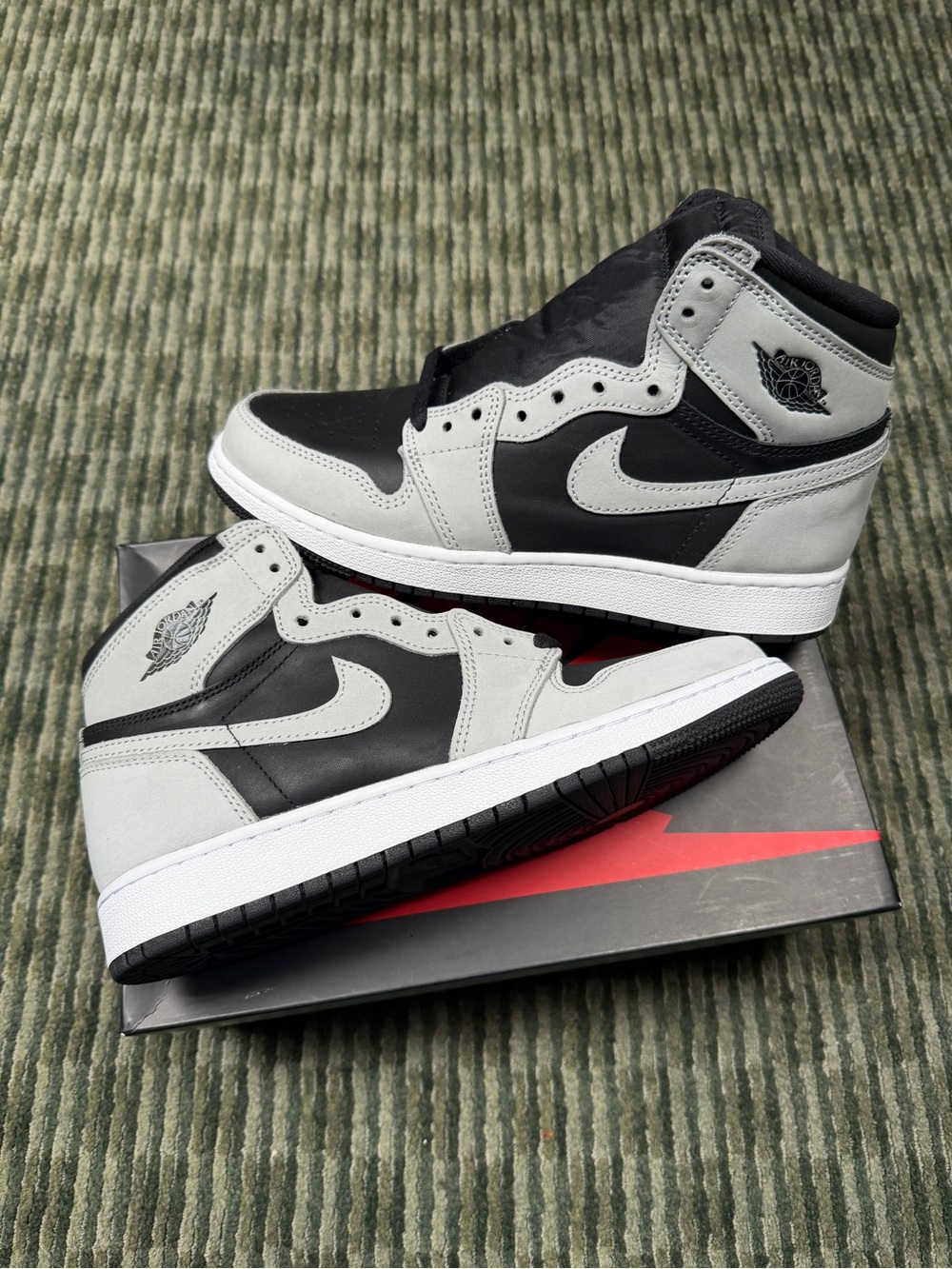 Air Jordan 1 High-Top Sneakers in Black and Light Gray